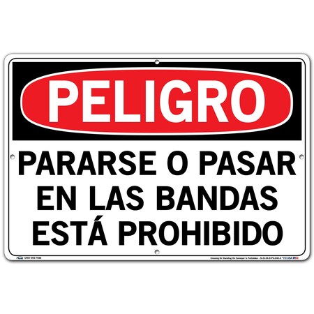 Vestil Polystyrene Sign, 12-1/2" Height, 18-1/2" Width, Polystyrene, Rectangle, Spanish SI-D-34-D-PS-040-S